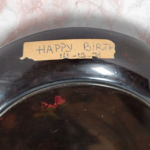 Vintage Lacquerware Trinket Tray Hand Painted Dancing Women 1974 Boho Decor - Picture 5 of 6